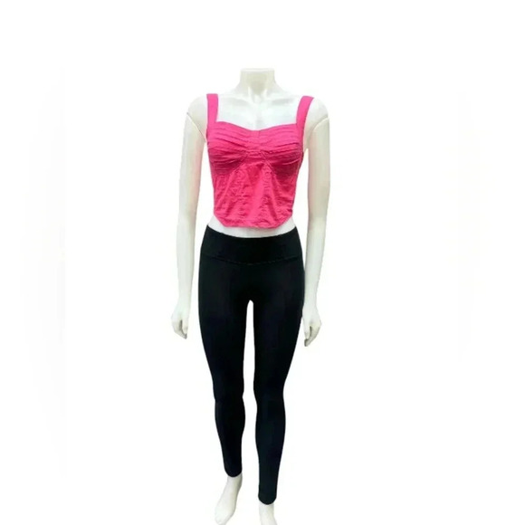 Sim &  Sam NWT Crop Tank Pink 100% Cotton Size Small - Picture 2 of 9
